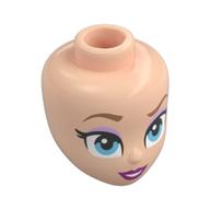 Tête de mini-poupée, sourcils nougat, yeux bleu clair vif, Fard à paupières rose vif, lèvres pourpre foncé (Minidoll Head, Nougat Eyebrows, Bright Light Blue Eyes, Bright Pink Eyeshadow, Dark Purple Lips)
