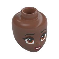 Tête de mini-poupée, sourcils noirs, yeux nougat, lèvres rouge foncé, bouche ouverte (Minidoll Head, Black Eyebrows, Nougat Eyes, Dark Red Lips, Open Mouth)