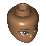 Tête de mini-poupée, sourcils noirs, yeux bruns, lèvres pêche, bouche fermée (Minidoll Head, Black Eyebrows, Brown Eyes, Peach Lips, Closed Mouth)