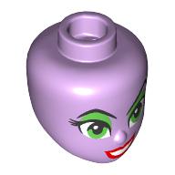 Tête de mini-poupée, Fard à paupières vert vif, motif : lèvres rouges (Minidoll Head, Bright Green Eyeshadow, Red Lips Print)