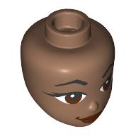 Tête de mini-poupée, Sourcils noirs, Yeux rouge foncé, Lèvres, Motif imprimé sourire en coin (Minidoll Head, Black Eyebrows, Dark Red Eyes, Lips, Smirk Print)
