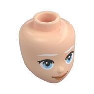 Tête de mini-poupée, Sourcils blancs, Yeux bleu clair vif, Lèvres de pêche (Minidoll Head, White Eyebrows, Bright Light Blue Eyes, Peach Lips)