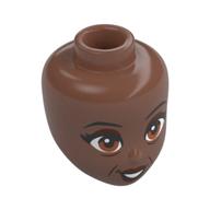 Tête de mini-poupée, Sourcils noirs fins, Fard à paupières rouge foncé, Lèvres, Yeux bruns, Rides (Minidoll Head, Thin Black Eyebrows, Dark Red Eyeshadow, Lips, Brown Eyes, Wrinkles)