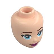 Tête de mini-poupée, sourcils bruns foncés, yeux bleu clair lumineux, lèvres violet foncé (Minidoll Head, Dark Brown Eyebrows, Bright Light Blue Eyes, Dark Purple Lips)