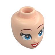 Tête de mini-poupée, Sourcils fins rouge foncé, Yeux azur foncés, Lèvres rouges (Minidoll Head, Dark Red Thin Eyebrows, Dark Azure Eyes, Red Lips)