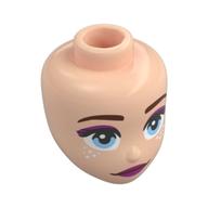 Tête de mini-poupée, Sourcils bruns rougeâtres, Yeux bleu clair vif, Fard à paupières magenta, Lèvres (Minidoll Head, Reddish Brown Eyebrows, Bright Light Blue Eyes, Magenta Eyeshadow, Lips)