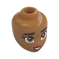 Tête de mini-poupée, sourcils épais noirs, yeux bruns, lèvres rouge foncé, Dents (Minidoll Head, Thick Black Eyebrows, Brown Eyes, Dark Red Lips, Teeth)