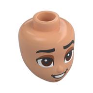 Tête de mini-poupée, sourcils épais noirs, yeux brun rougeâtre, lèvres noires, Dents (Minidoll Head, Thick Black Eyebrows, Reddish Brown Eyes, Black Lips, Teeth)