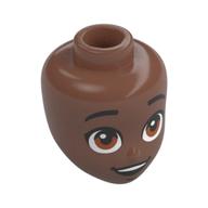 Tête de mini-poupée, sourcils noirs, yeux bruns, Lève-toi, bouche ouverte (Minidoll Head, Black Eyebrows, Brown Eyes, Looking Up, Open Mouth)