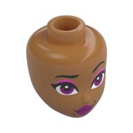 Tête de mini-poupée, Sourcils noirs fins, Fard à paupières rose foncé, Yeux magenta, Lèvres (Minidoll Head, Thin Black Eyebrows, Dark Pink Eyeshadow, Magenta Eyes, Lips)