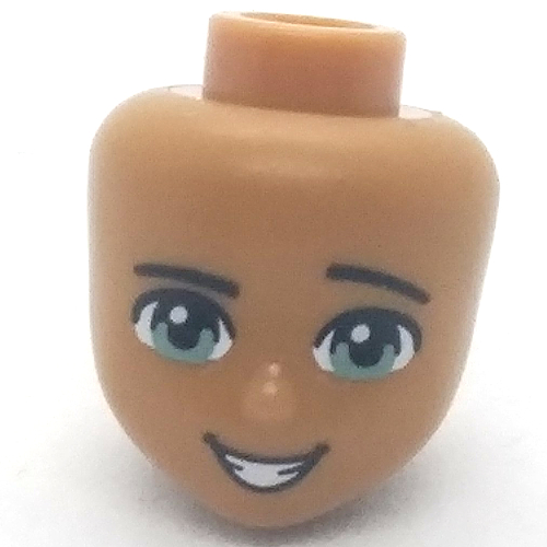 Tête de mini-poupée, yeux vert sable, sourire ouvert, dents (Minidoll Head, Sand Green Eyes, Open Smile, Teeth)