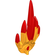 Visuel indicatif Rebrickable de Accessoire d'arme grande figurine, flamme avec motif orange clair marbré (Large Figure Weapon Accessory, Flame with Marbled Bright Light Orange Pattern)