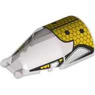 Visuel indicatif Rebrickable de Pare-brise 7 x 4 x 2 rond avec poignée avec motif imprimé en nid d'abeille jaune (Windscreen 7 x 4 x 2 Round with Handle with Yellow Honeycomb Print)