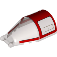 Visuel indicatif Rebrickable de Pare-brise 7 x 4 x 2 rond avec poignée avec motif imprimé rouge Cockpit (Windscreen 7 x 4 x 2 Round with Handle with Red Cockpit Print)