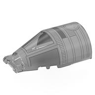 Visuel indicatif Rebrickable de Pare-brise 7 x 4 x 2 rond avec poignée avec motif imprimé noir/gris clair (Windscreen 7 x 4 x 2 Round with Handle with Dark/Light Bluish Grey Cockpit Print)