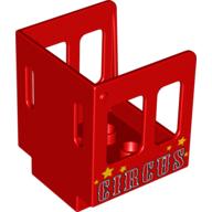 Visuel indicatif Rebrickable de Cabine de train Duplo 3 x 3 x 3 1/2 avec motif imprimé rouge 'CIRCUS' et étoiles (Duplo Train Cabin 3 x 3 x 3 1/2 with Red 'CIRCUS' and Stars Print)