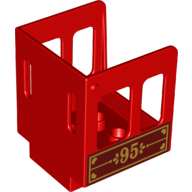Visuel indicatif Rebrickable de Cabine Duplo Train 3 x 3 x 3 1/2 avec plaque rouge foncé et motif imprimé '95' (Duplo Train Cabin 3 x 3 x 3 1/2 with Dark Red Plaque and '95' Print)
