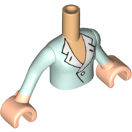 Visuel indicatif Rebrickable de Torse de mini-poupée fille avec blouse vert d’eau léger, léger vert d’eau manches motif imprimé, bras et mains nougat clair (Minidoll Torso Girl with Light Aqua Blouse, Light Aqua Sleeves Print, Light Nougat Arms and Hands)