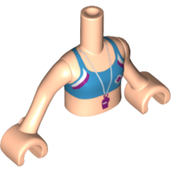 Visuel indicatif Rebrickable de Torse de mini-poupée Fille avec Crop haut avec Sifflet motif imprimé, bras et mains nougat clair (Minidoll Torso Girl with Crop Top with Whistle Print, Light Nougat Arms and Hands)