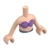 Torse de mini-poupée Fille avec motif imprimé de coquilles de lavande avec des mains de nougat clair (Minidoll Torso Girl with Lavender Shells Print with Light Nougat Hands)