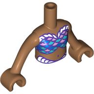 Visuel indicatif Rebrickable de Fille de torse mini-poupée avec bleu foncé / turquoise foncé / lavande / violet foncé motif imprimé, bras et mains nougat moyen (Minidoll Torso Girl with Dark Blue/Dark Turquoise/Lavender/Dark Purple Bikini Print, Medium Nougat Arms and Hands)