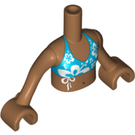 Visuel indicatif Rebrickable de Mini-poupée torse fille avec noir bleu bikini haut motif imprimé, bras et mains nougat moyen (Minidoll Torso Girl with Dark Azure Bikini Top Print, Medium Nougat Arms and Hands)
