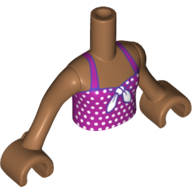 Visuel indicatif Rebrickable de Torse de mini-poupée Fille avec haut magenta avec pois blancs et motif imprimé Bow, bras et mains nougat moyen (Minidoll Torso Girl with Magenta Top with White Polka Dots and Bow Print, Medium Nougat Arms and Hands)