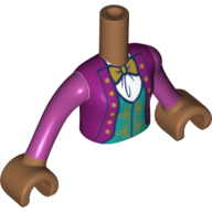Visuel indicatif Rebrickable de Torse de mini-poupée Fille avec veste magenta, chemise turquoise foncé, bras et mains nougat moyen (Minidoll Torso Girl with Magenta Jacket, Dark Turquoise Shirt, Medium Nougat Arms and Hands)