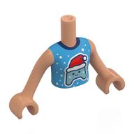 Visuel indicatif Rebrickable de Torse de mini-poupée Fille avec chemise d'azur foncé, contrôleur de jeu avec le chapeau de Santa, motif imprimé de flocons de neige, bras et mains nougat (Minidoll Torso Girl with Dark Azure Shirt, Game Controller with Santa Hat, Snowflakes Print, Nougat Arms and Hands)