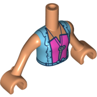 Visuel indicatif Rebrickable de Torse de mini-poupée Fille avec veste moyenne Azur, chemise rose foncé, ciseaux pour pendentif, bras et mains nougat (Minidoll Torso Girl with Medium Azure Jacket, Dark Pink Shirt, Scissors for Pendant, Nougat Arms and Hands)