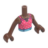 Visuel indicatif Rebrickable de Torse de mini-poupée Fille avec le dessus de corail, les sots blancs, motif : ceinture azur moyen, bras et mains brun moyen (Minidoll Torso Girl with Coral Top, White Sots, Medium Azure Belt Print, Medium Brown Arms and Hands)