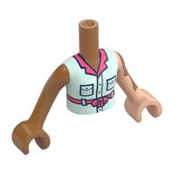 Torse de mini-poupée Fille avec nougat clair Vitiligo Patches motif imprimé, nougat clair bras gauche et la main, Nougat bras droit et la main (Minidoll Torso Girl with Light Nougat Vitiligo Patches Print, Light Nougat Left Arm and Hand, Nougat Right Arm and Hand)