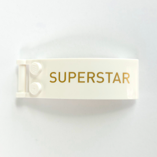 Visuel indicatif Rebrickable de Pare-brise 6 x 2 x 2 avec poignée avec motif imprimé or 'SUPERSTAR' (Windscreen 6 x 2 x 2 with Handle with Gold 'SUPERSTAR' Print)
