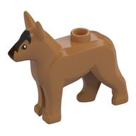 Visuel indicatif Rebrickable de Animal, chien, berger alsacien / allemand (chien de police) avec yeux noirs et motif imprimé tête avant (Animal, Dog, Alsatian / German Shepherd (Police Dog) with Black Eyes and Forehead Print)