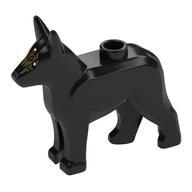 Visuel indicatif Rebrickable de Animal, Chien, Berger Alsacien / Allemand (Chien de Police) avec Yeux Blancs, Nez Argent, Décorations en Or sur Motif Imprimé Visage (Animal, Dog, Alsatian / German Shepherd (Police Dog) with White Eyes, Silver Nose, Gold Decorations on Face Print)