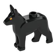 Visuel indicatif Rebrickable de Animal, Chien, Berger alsacien / allemand (Chien de police) avec yeux orange clair vif, gris bleuté foncé Nez imprimé (Noir Sirius) (Animal, Dog, Alsatian / German Shepherd (Police Dog) with Bright Light Orange Eyes, Dark Bluish grey Nose Print (Sirius Black))