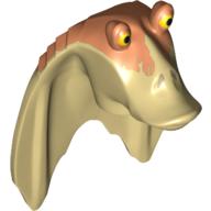 Tête de minifigurine Spécial, Gungan avec motif imprimé haut Nougat (Minifig Head Special, Gungan with Nougat Top Print)