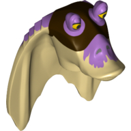 Visuel indicatif Rebrickable de Tête de minifigurine spéciale, gungan avec motif imprimé dessus lavande moyen (Minifig Head Special, Gungan with Medium Lavender Top Print)