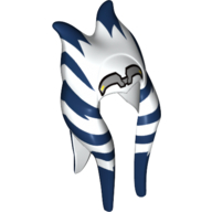 Coiffe Togruta Montrals longue, motif imprimé Ahsoka bleu foncé et argent (Headdress Togruta Montrals Long, Dark Blue and Silver Ahsoka Print)