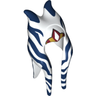Coiffe Togruta Montrals longue, motif imprimé Ahsoka bleu foncé et orange (Headdress Togruta Montrals Long, Dark Blue and Orange Ahsoka Print)