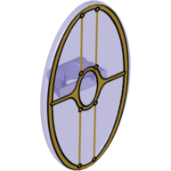 Visuel indicatif Rebrickable de Bouclier ovoïde avec grip et gungan patrouille bouclier motif imprimé (Shield Ovoid with Grip and Gungan Patrol Shield Print)
