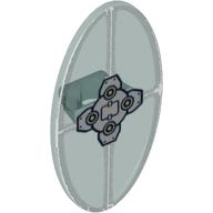 Visuel indicatif Rebrickable de Bouclier ovoïde avec poignée et motif imprimé mécanique argent (Shield Ovoid with Grip and Silver Mechanical Print)