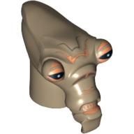 Tête de minifigurine spéciale, géonosien aux yeux noirs motif imprimé (Minifig Head Special, Geonosian with Black Eyes Print)