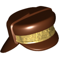 Chapeau avec protège-cou, motif imprimé à rayures dorées (agent de sécurité naboo) (Hat with Neck Protector, Gold Stripe Print (Naboo Security Officer))