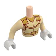 Visuel indicatif Rebrickable de Torse de mini-poupée Homme avec ceinture en or, Motif imprimé revers, Mains blanches (Minidoll Torso Man with Gold Belt, Lapels Print, White Hands)