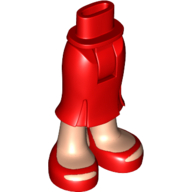 Visuel indicatif Rebrickable de Mini-poupée bassin et jupe longue avec jambes de nougat clair et chaussures rouges motif imprimé (Minidoll Hips and Long Skirt with Light Nougat Legs and Red Shoes Print)
