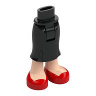 Visuel indicatif Rebrickable de Mini-poupée bassin et jupe longue avec jambes de nougat clair, chaussures rouges motif imprimé (Minidoll Hips and Long Skirt with Light Nougat Legs, Red Shoes Print)