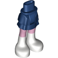 Visuel indicatif Rebrickable de Bassin mini-poupée et jupe en couches avec des jambes roses vifs et des bottes blanches motif imprimé (Minidoll Hips and Layered Skirt with Bright Pink Legs and White Boots Print)