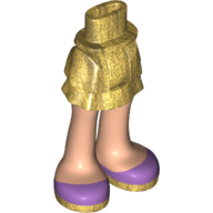 Visuel indicatif Rebrickable de Mini-poupée bassin et jupe en couches avec jambes de nougat clair et chaussures de lavande moyenne motif imprimé (Minidoll Hips and Layered Skirt with Light Nougat Legs and Medium Lavender Shoes Print)