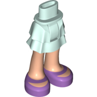 Visuel indicatif Rebrickable de Mini-poupée bassin et jupe en couches avec motif imprimé de chaussures de lavande moyenne (Minidoll Hips and Layered Skirt with Medium Lavender Shoes Print)